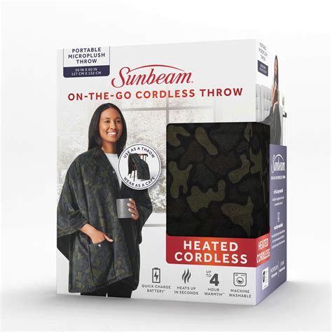 sunbeam cordless heated throw